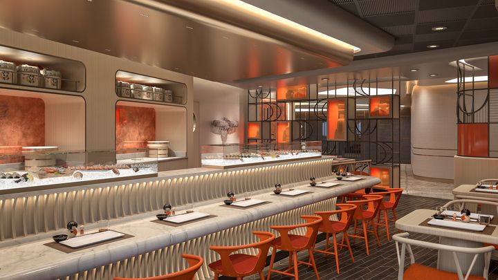 Norwegian Cruise Line tar mat og drikke til nye høyder når de lanserer sine nye Prima Class skip. Her fra den lekre sushibaren på Nama.