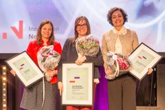 F.v. Siv Hilde Houmb fra Secure-NOK, Nuria Espallargas fra Seram Coatings, og Marianne Haugland Hindsgaul fra Bubbly