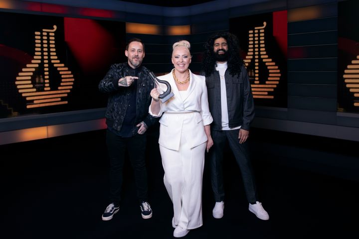 Tarjei Strøm, Mona B. Riise og Sandeep Singh skal lede årets Spellemann-utdeling på NRK1 fredag 22. april. Foto: Julia Marie Naglestad, NRK