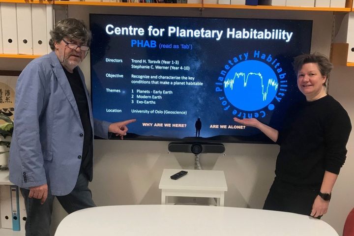 Trond Torsvik og Stephanie Werner skal lede Centre for Planetary Habitability. Foto: UiO