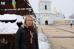 Anniken Huitfeldt i den ukrainske hovedstaden Kyiv i november 2022. Foto: Tuva Bogsnes/Utenriksdepartementet.