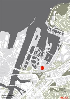Kart som viser området hvor det nye hotellet kommer.