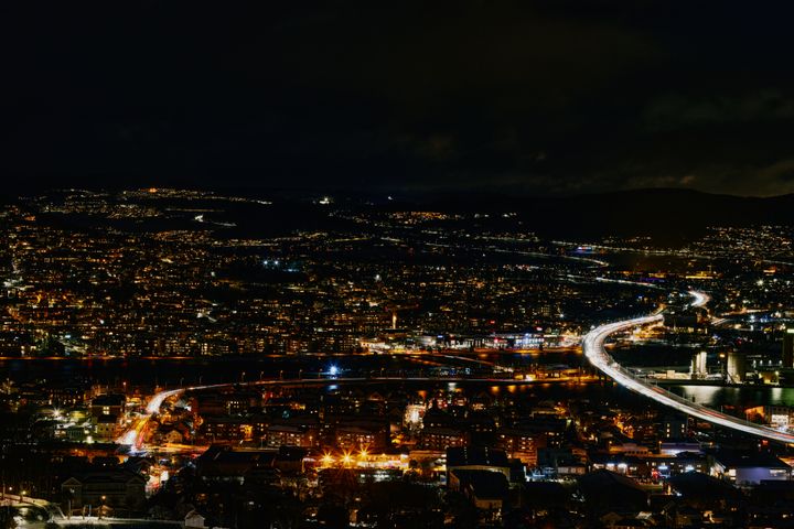 Kveldsbilde fra Drammen.
