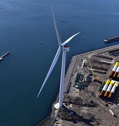 Dogger Bank er historisk ettersom det er første gang at 13MW Haliade-X turbinene blir installert. Foto: GE Renewable Energy.