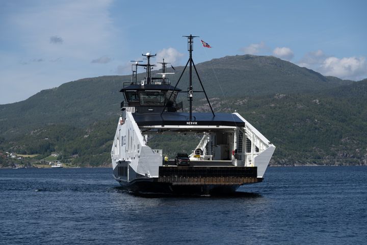 MF Nesvik, en av ferjene på sambandet Hjelmeland - Nesvik - Ombo (Skipavik), er i streik. Foto: Bård Asle Nordbø, Statens vegvesen