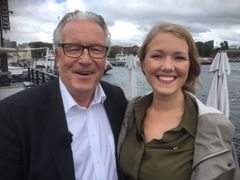 Davy Wathne og nasjonal talsperson for MDG, Une Aina Bastholm. Foto: TV 2.