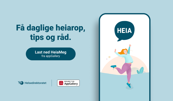 Heia Meg-appen. Illustrasjon: Helsedirektoratet