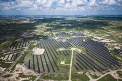 Aerial photo taken on July 21, 2022 shows the Xinghuo Water Surface Photovoltaic Demonstration Project of Daqing Oilfield in Daqing, northeast China's Heilongjiang Province