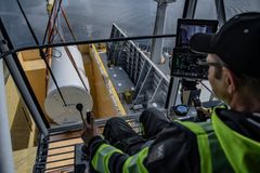 Løft av vindmøllemoduler ved Haugesund Cargo Terminals. Foto: Øyvind Sætre