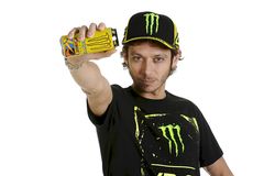 Valentino Rossi med den nye energidrikken «The Doctor»