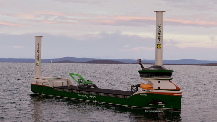 Orca soll Wasserstoff als Treibstoff nutzen.  Das Schiff ist eines der zehn, die von Enova unterstützt wurden.  (Illustration: Norwegian Ship Design Company).