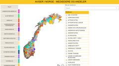 Her finner du oversikt over de største medieeierne i Norge, hvilke aviser de eier og hvor store eierandeler de ulike eierne har.