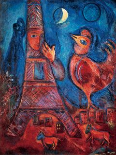Marc Chagall, Bonjour Paris, 1939–1942, privatsamling, © BONO 2023 / Chagall ®. Foto: Archives Marc et Ida Chagall