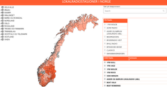 Her kan du se hvilke lokalradioer som er tilgjengelig på FM og/eller DAB i hele eller deler av ulike kommuner/fylker.