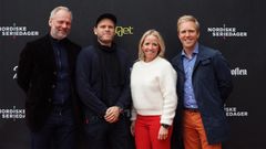 Fra venstre: Espen Horn, produsent i Motion Blur. Kristian Sinkerud, produsent i Motion Blur. Camilla Forberg, Markeds- og kommunikasjonsdirektør i Get. Torbjørn Aamodt, Produktdirektør i Get