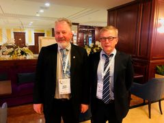 Havnedirektør for Narvik havn Rune Johan Arnøy og forretningsutvikler Ragnar Krogstad. Kilde: The Astana Times