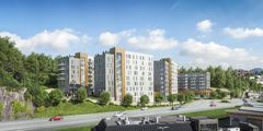 Lagunetoppen, Bergen. Illustration: Grieg Arkitekter / Profier