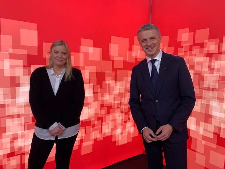 Olje- og energiminister Tina Bru og vassdrags- og energidirektør Kjetil Lund