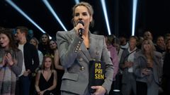 En tydelig rørt Ina Wroldsen vant P3-prisen. Foto: Kim Erlandsen/NRK P3