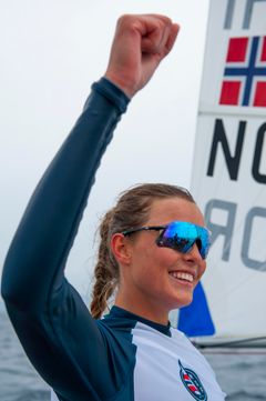 VM-HÅP: Line Flem Høst seilte inn til bronse i VM og er med det også en norsk medaljekandidat i Laser Radial i OL. (FOTO: Morten Jensen) (Free editorial rights)