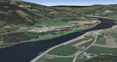 Glocal Green tar sikte på å etablere det første norske produksjonsanlegget i Øyer kommune i Innlandet. Rambøll er i gang med reguleringsarbeidet. Illustrasjon: Glocal Green