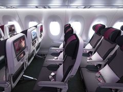 Qatar Airways will use their brand-new Airbus A350-900 between Doha and Avinor Oslo Airport. The first flight with the new aircraft will be on October 29th. Photo: Qatar Airways