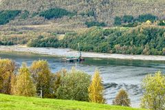 Prøvepeling ved Leirbakken i Ramfjord   september 2021. Foto: Statens vegvesen.