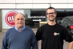 Øystein Kvam og Erik Heide ser muligheter med etableringen av Riis Bilglass Holmestrand.
