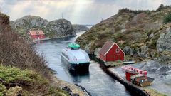 Hurtigbåten som betjener sambandet Haugesund – Røvær kan bli verdens første utslippsfrie hurtigbåt. Foto: Lars Erik Tveit/Kolumbus