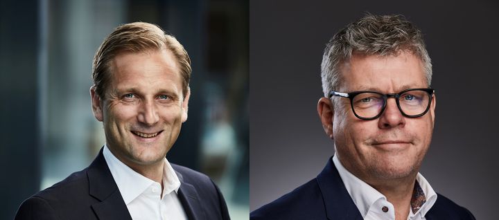 Petter Hellman, konsernsjef i Møller Mobility Group og Sverre Helno, administrerende direktør i Møller Bil.