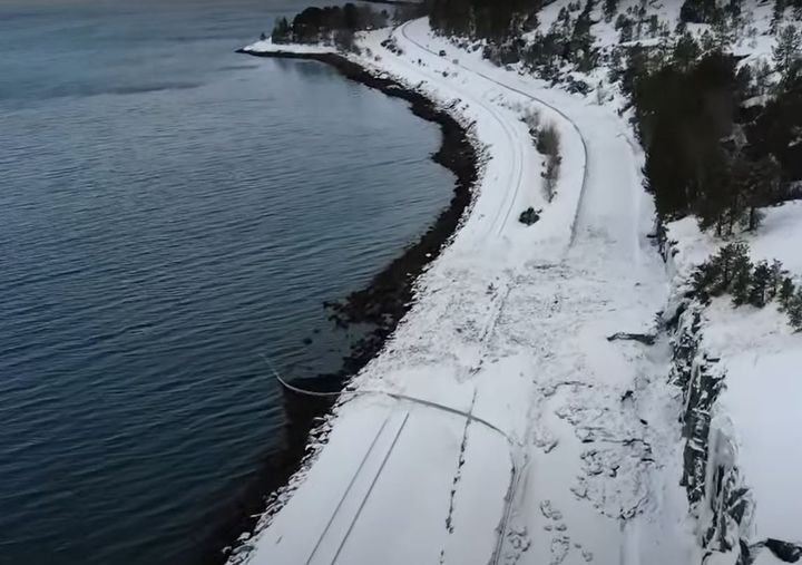 Slik så det ut etter det gikk sørpeskred på stedet 25. januar. Foto: Ida Bohlin/Statens vegvesen
