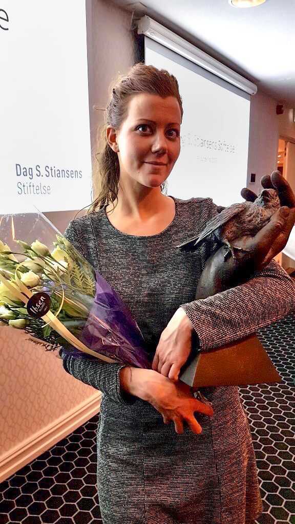 Norun Haugen på prisutdelingen til Dag S. Stiansens Stiftelse på Grand Hotel i Oslo 20. november 2019. Foto: Ola Waagen