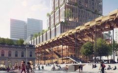 Nordisk lys Oslo S Inngang. Illustrasjon: Reiulf Ramstad Arkitekter og C F Møller