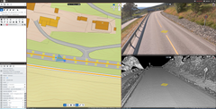 NVDB-objekter uten egen-geometri kan flyttes til riktig posisjon ved hjelp av bilder og dybdekart fra laserdata i Mapspace.