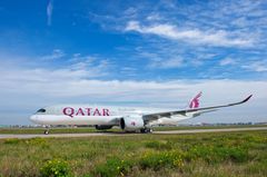 Qatar Airways will use their brand-new Airbus A350-900 between Doha and Avinor Oslo Airport. The first flight with the new aircraft will be on October 29th. Photo: Qatar Airways