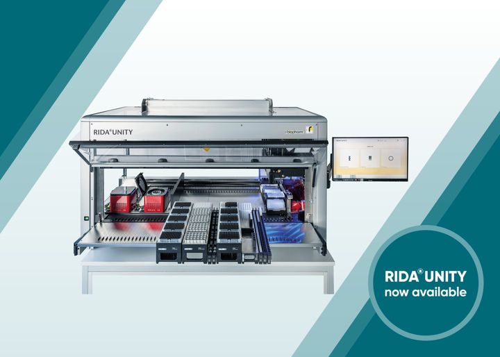 The RIDA®UNITY system from R-Biopharm for fully automated real-time PCR / Editorial use of this picture is free of charge. Please quote the source: "obs/R-Biopharm AG"