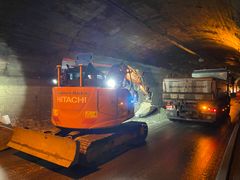 Tunnelarbeidene på E134 Haukelifjell fortsetter fram til 1. november. (Foto: Lars Helge Rasch, Statens vegvesen).