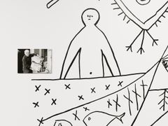 Pablo Picassos og Carl Nesjars kunst i regjeringskvartalet. Collage laget til utstillingen av Henie Onstad Kunstsenter. Foto: Calle Hüth.