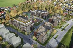 AF Gruppen has signed a contract with Brekkeveien 19 Utvikling to build the “Brekketunet” housing project in Ås in Viken county. Ill. OBOS Nye Hjem/Løvenskiold Eiendom.