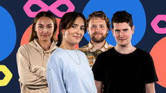 To debutanter og to med mer erfaring med å sitte 100 timer i glassbur. Arian Engebø og Henrik Farley (t.v og t.h) leder P3aksjonen for første gang sammen med Adelina Ibushi pg Martin Lepperød. (Foto: Kim Erlandsen)