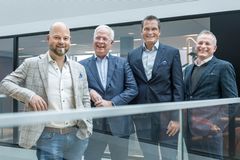 Morten Edler Bay, fra venstre, Håkon Onshuus, Anders Gratte og Bjørn Holli. Foto: Alf Simensen