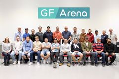 Historiens første kull som har gjennomført kurssamling på Glass og Fasadeforeningens nye kurs- og kompetansesenter på GF Arena.