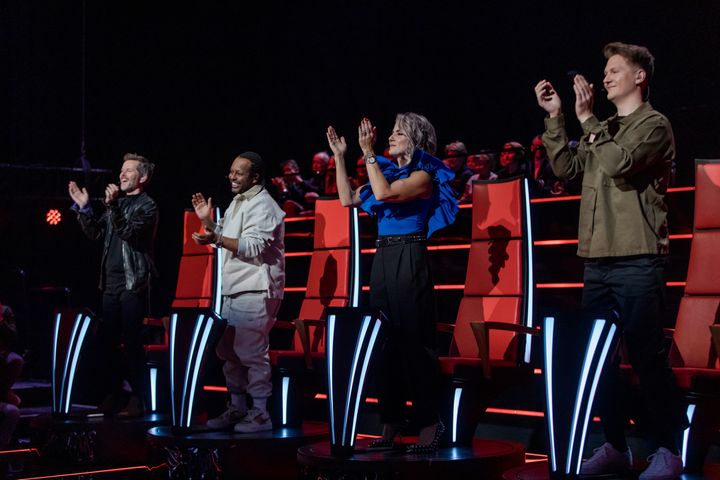 MENTORER: Espen Lind (f.v.), Yosef Wolde-Mariam, Ina Wroldsen og Matoma. Foto: Robert Dreier Holand/TV 2