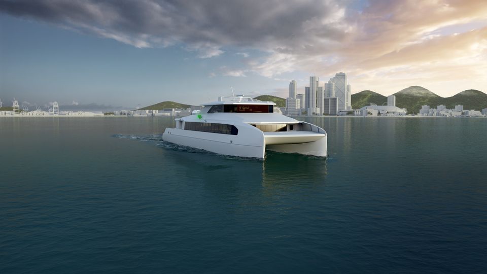 All-electric catamaran ferry illustration. Image credit ABB