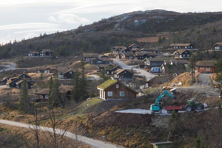 Hyttebygging er ei viktig årsak til nedbygginga av norsk natur, som igjen gir meir utslepp av klimagassar frå endra arealbruk. Foto: Sigve Reiso, Naturarkivet.