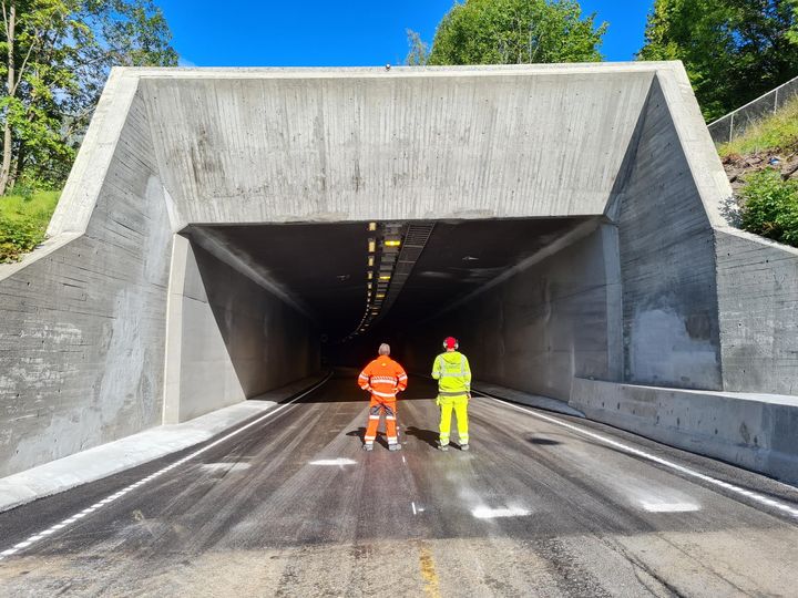 Hamangtunnelen i Sandvika åpnes for trafikk kl. 18 i dag. (Foto: Anna Dalsøren Berg, Statens vegvesen)