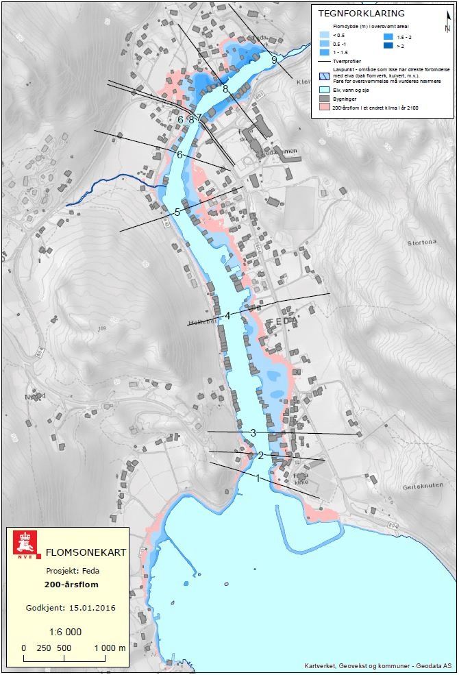 Flomsonekart Kvinesdal 200årsflom med klima