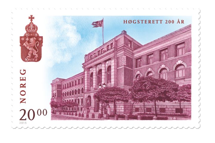 Frimerket som markerer 200 år med høgsterett.