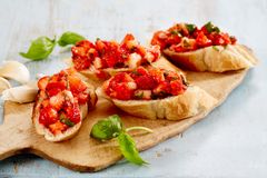 Bruschetta kan du også lage med jordbær.