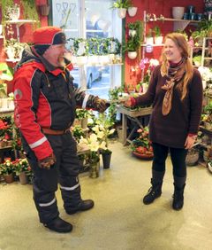 Birger Sjøvoll er innom Jeanette Rønnes på Blomsterbua.